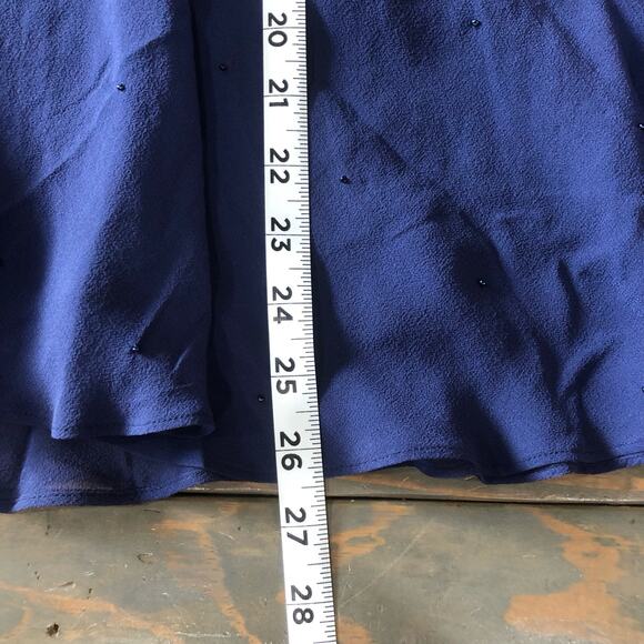 Casual Corner royal blue flared lined sheer skirt women's size 14 NEW - Picture 8 of 8
